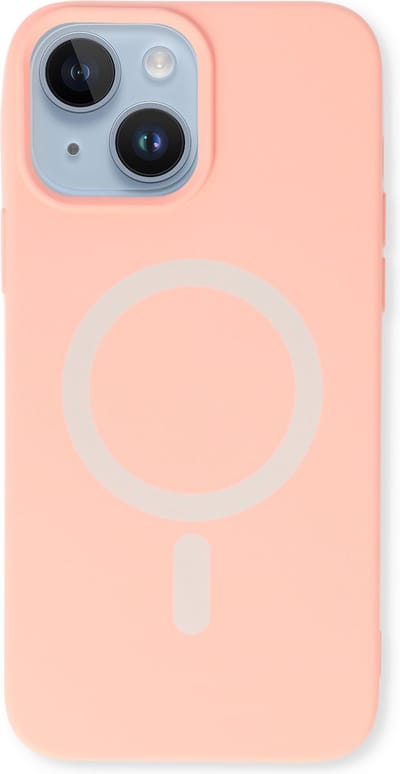 Casemania Hoesje Geschikt voor Apple iPhone 14 - Roze - Magnetische Siliconen Back Cover