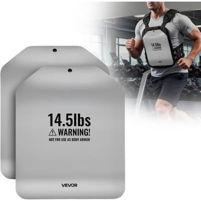 VEVOR Gewichtsschijven voor Gewichtvesten 13,2 kg Set (2 x 6,6 kg), Gebogen Gewichtsschijven voor Gewichtvesten voor WODs & Functionele Training, Ergonomisch Extra Gewicht voor Krachttraining, Hardlopen en Fitness
