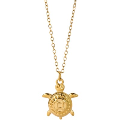 Colliers pendentifs Tortue Minimalistes Pour Femmes Couleur Or Acier Inoxydable Collier Tortue Bijoux Durables Hypoallergéniques 45cm beige