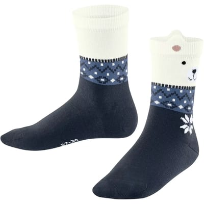 FALKE Ice Bear gedessineerd katoen sokken kinderen blauw - maat 23-26