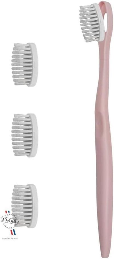 Navulbare Tandenborstel - Herbruikbare Borstel - Dagelijkse Mondhygiëne - Vervangbare Koppen - 4 Koppen - Perzik