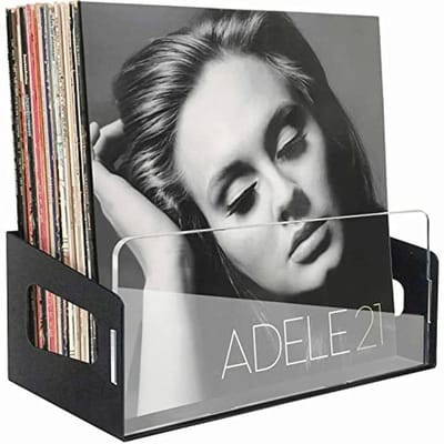 Vinyl Platen Opslag Organizer - Acryl Houder voor Platen, Wandmontage Krat voor 40 Albums, Zwart