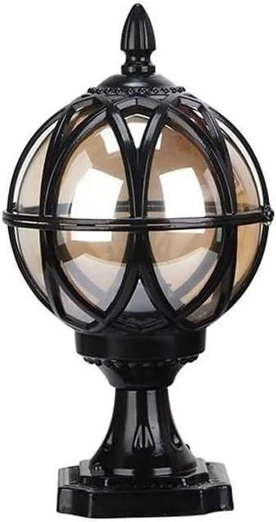 Waterdichte Buitenlamp - Zuillamp Tuinlamp - Oprit Verlichten - Gegoten Aluminium - 32cm - Zwart