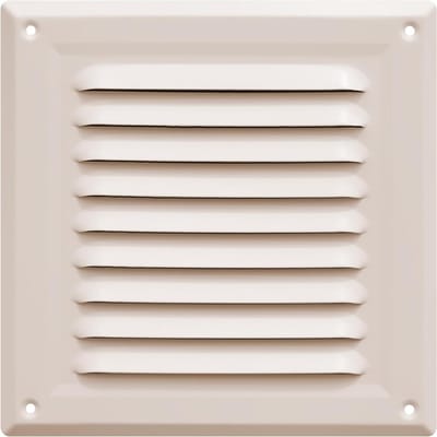 Ventilatierooster - Muurrooster - Luchtstroom Reguleren - Met insectenhor - 17 x 17 cm - Wit Glanzend