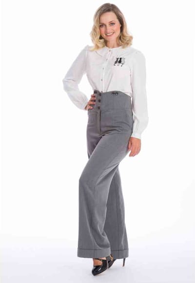 Dancing Days - GIRL BOSS Wijde broek - XS - Grijs