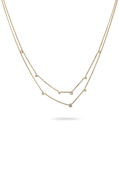 Elli - Halsketting - Laagketting Dames Cirkelhanger Pantserketting Glaskristallen Xirius Geslepen Wit 925 Sterling Zilver 40 cm -