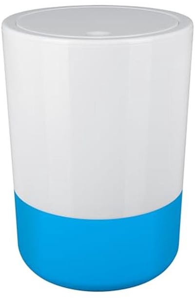 Cosmetische emmer met deksel en siliconen bodem - 5 Liter - Wit/Blauw