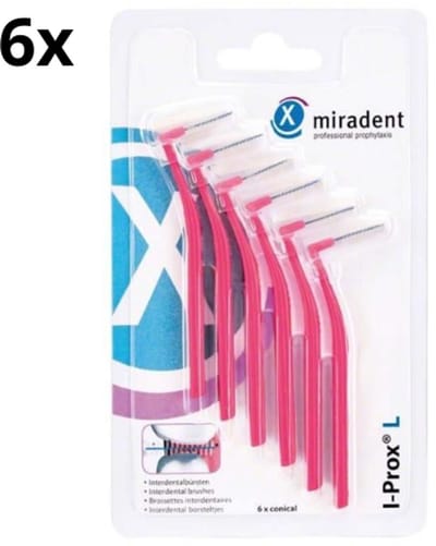 Miradent Interdentale Ragers I-Prox L 0,4 mm Roze 6x 6 stuks