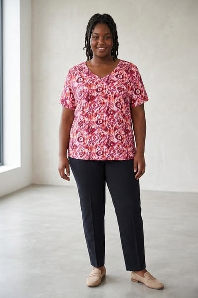 ONLY CARMAKOMA - CARHAVANA SS V-NECK TOP AOP - Meisjes - Blouses