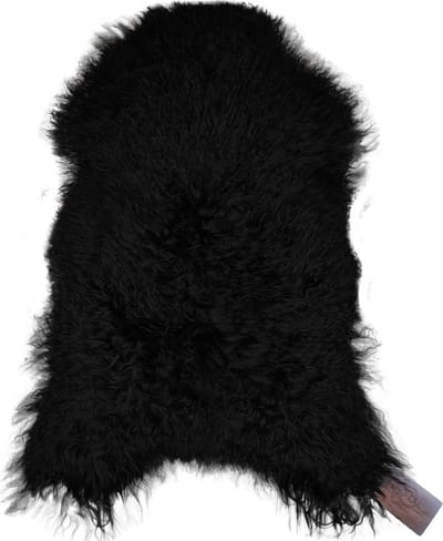 WOOOL Schapenvacht - IJslands Zwart CURLY L (105x60cm) 100% Echte Schapenvachten - ECO+ Dierenvel