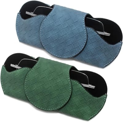 2 stuks zonnebrilhouder voor autovizier, brillenhouder, organizer, lederen brillenkoker met clips voor autovizier, auto-interieurvizier, accessoires