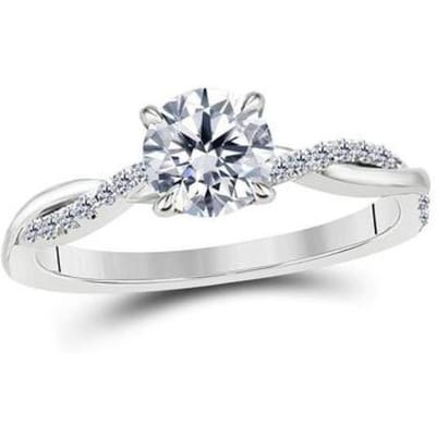 Eenvoudige Mode Ingezette Zirkonia Ring Gouden Gedraaide Verlovingsring Bruid en Dame Trouwring Europese en Zirkonia Ring 5