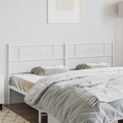 vidaXL - Vervangend - hoofdbord - 193 - cm - metaal - wit