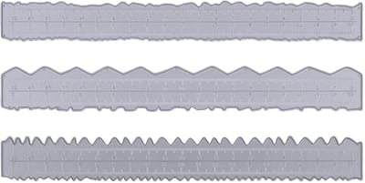 Dailygoods- Liniaal 3 Stuks - Decoratieve Metalen Liniaal - Koolstofstaal - Lichtgewicht - Schokbestendig - Voor Scrapbooking - Snijtool