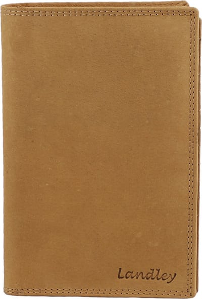 Landley Leren Mapje voor Autopapieren Paspoort en Pasjes - Vintage Hunter Leer - Paspoorthoes - Cognac