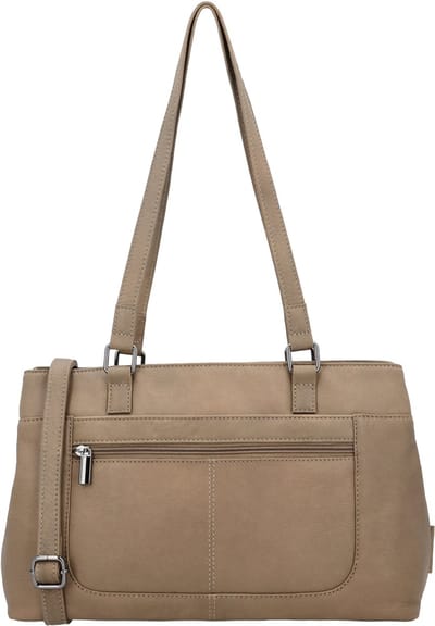 Beagles Benidorm Schoudertas - Crossbody - Dames - Handtas - Praktisch - Leren Dames Tas - Taupe