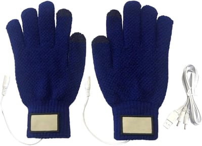 longziming -USB verwarmde handschoenen voor winter – 1 paar touchscreen handschoenen – Blauw – Houd handen warm tijdens koud weer