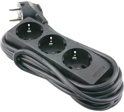 3-voudige Stekkerdoos zwart - 3 meter