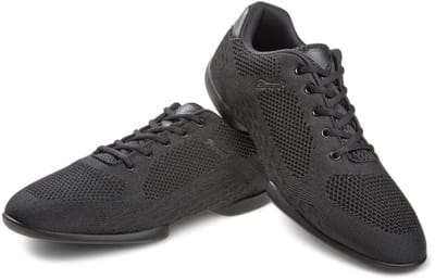 Diamant Dans Sneaker TUNE - Flexibel dansen binnen en buiten - Lichtgewicht - Gesplitste zool - Twee spinpoints - Unisex - Zachte voetbed - Ademend Mesh - Salsa, Bachata, Zouk - Diamant - Zwart - 37
