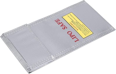 Batterij Tas - Veilige Opbergtas - Batterij Opslag - Brandwerend Materiaal - 10x20 cm - Zwart