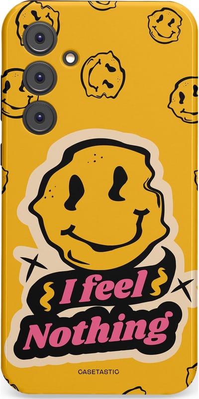 Casetastic hoesje geschikt voor Samsung Galaxy A35 - Dubbellaagse bescherming - Alles is niks - Fashion Case - Okergeel Zwart Zand