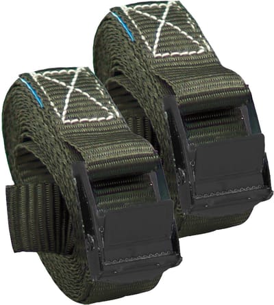 2x professionele spanband Spanband Klemvergrendeling auto 1-delig 2,5m 250 kg Antraciet