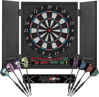 Elektronisch Dartbord - Dartautomaat - Spel & Entertainment - 34 Spellen 355 Varianten - 45x54cm - Zwart