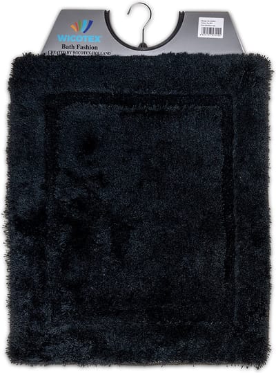 Wicotex - Bidetmat - WC mat - Toiletmat uni Zwart - Badmat - Antislip onderkant - Afmeting 50x60cm