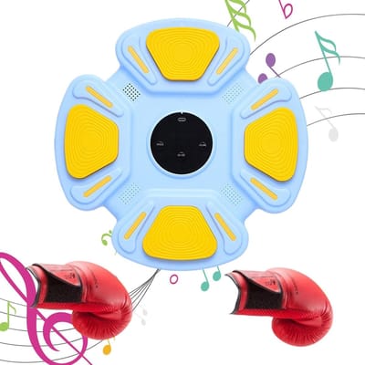 Bokstrainer Interactief - Ponsmuur Muziek - Fitness Training - Muziek Responsief - 32 cm - Blauw