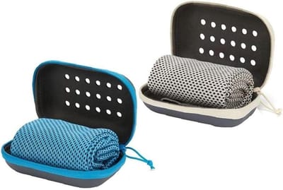 Koelhanddoeken Set - Sport Ijsdoek - Actief Blijven - Sneldrogend Materiaal - 100x30 cm - Blauw Grijs