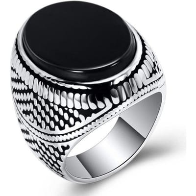 Handgemaakte Turkse Turquoise Kralen Ring Voor Mannen Vrouwen Antieke Zilverkleur Zeeblauw Rode Zirkoon Ring Islamitische Vintage Sieraden 6 -13 6 gray