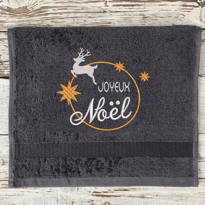 Gastendoek - Joyeux Noël - Grijs