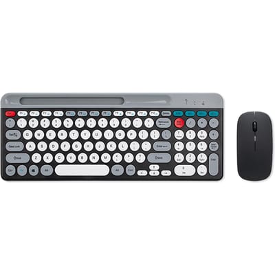 Dual-mode draadloos toetsenbord en muis combo 2.4G BT5.0 membraantoetsenbord BT 3-kanalen Can C Connect zwart