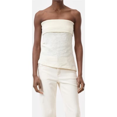 Closed Bandeau Top Dune Beige Maat: L | Mouwloze Tops Outlet | Dames | Beige