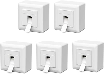 Netwerkdoos Cat7 - LAN-stopcontact Netwerkdoos - Internet Aansluiten - Volledig Afgeschermd - 1 Poort - Wit