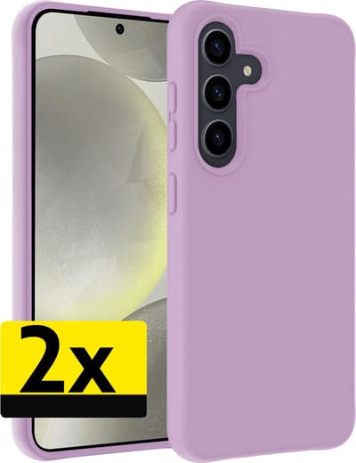 Hoesje - 2 Stuks - Geschikt voor Samsung Galaxy S24 - Sterk & Shockproof - Case Siliconen - Back Cover - Telefoon Hoes - Telefoonhoesjes - Lila