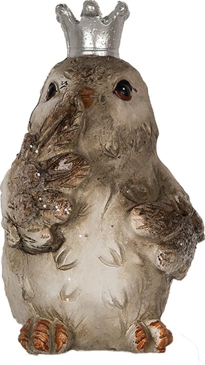 Clayre & Eef Decoratie Beeld Vogel 9 cm Beige Polyresin