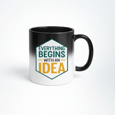 Magische Mok "Everything Begins With An Idea" - Warmtegevoelige Kleurveranderende Koffiemok