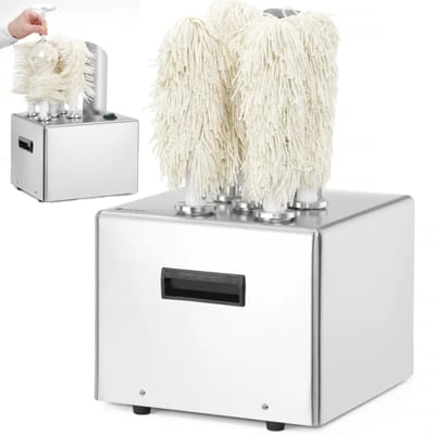 HENDI Poleermachine voor glazen – roestvast staal – microvezelborstels – 330 glazen per uur – 5 borstels