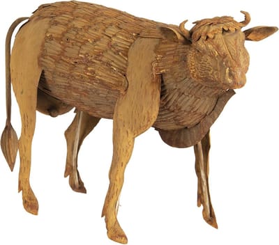 Clayre & Eef Decoratie Koe 42x18x35 cm Bruin IJzer