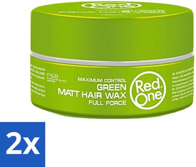 Red One - Haarwax - Groen - Aqua Hair Gel Wax - Voor Stevige Styling & Verzorging - 150 ml - Voordeelverpakking - 2 stuks