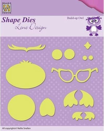 SDL024 Snijmal Nellie Snellen - Shape dies Build-up Owl - uil