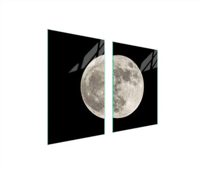 TMK ArtDeko Serie - Glasscherm voor de Keuken - 65x52 cm - Księżyc Print