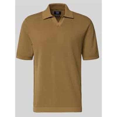 Regular fit Poloshirt met geribde boorden
