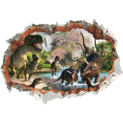 Verwijderbare 3D dinosaurus muurstickers Dinosaurus muursticker Kinder dinosaurus sticker Dinosaurus muursticker black