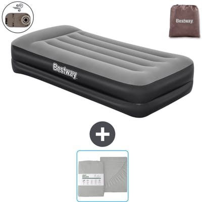 Bestway luchtbed - 1-Persoons - 97 x 191 x 46 cm - Grijs - Inclusief pomp en Hoeslaken