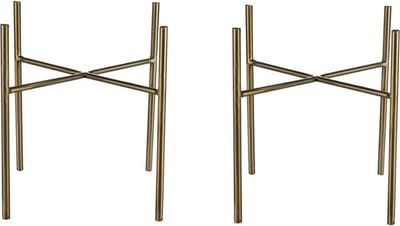 Ter Steege - 2x - plantenpot/bloempot plantenstandaard/potverhoger - goud - H25 x B25 cm