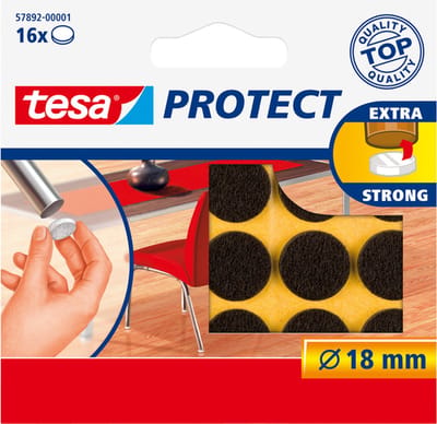Beschermvilt tesa® Protect anti-kras Ø18mm bruin 16 stuks