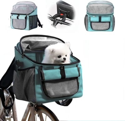 Famanu – Hondenmand voorop de fiets, opvouwbaar en waterdicht, blauw