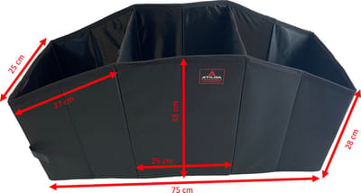 ATILIM Kofferbak Organizer met Klittenband Onderaan | Kofferbak-Tas om te Winkelen, Gereedschap, Accessoires | Opvouwbare opbergdoos Stabiel | Universele Vouwdoos | Auto Gadget